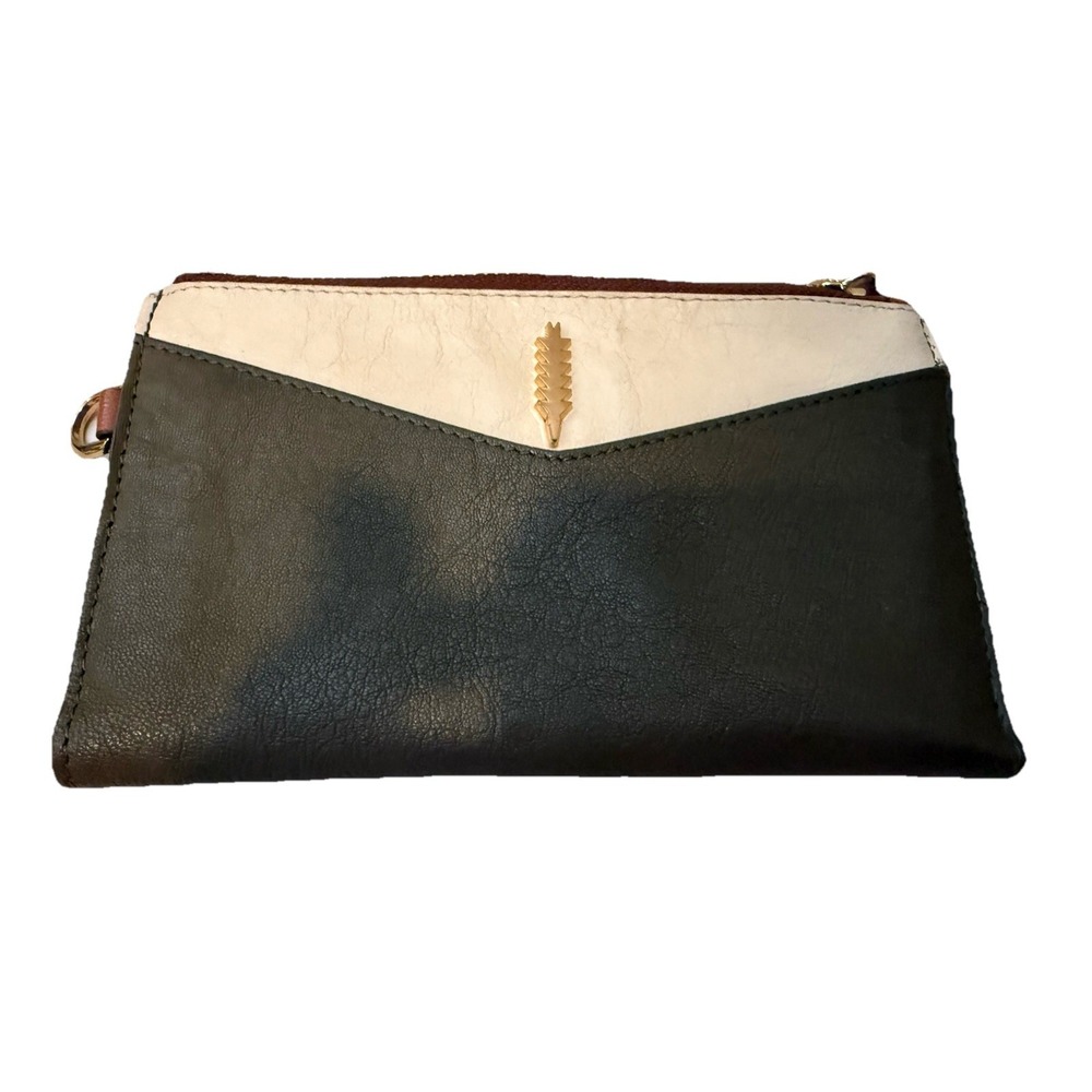 THACKER Alexis 2-Zip Bifold Leather‎ Wallet Wristlet